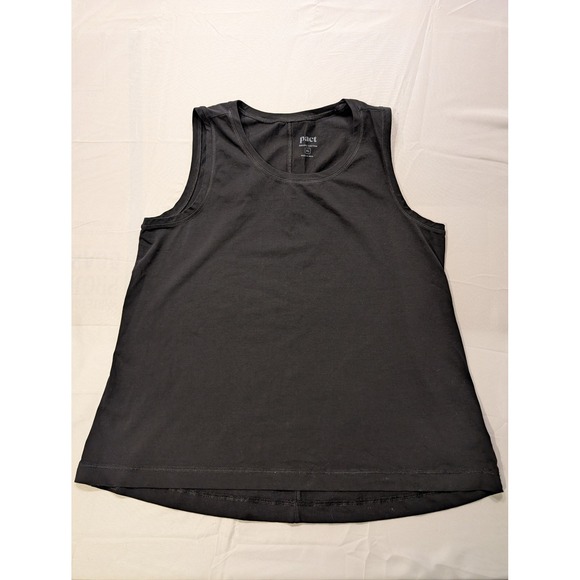 Pact Tops - Pact Women XL Organic Cotton Stretch Tank Top Black Scoop Sleeveless Spring